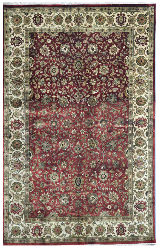 Red Ivory Traditional Hand Knotted Premium Rug