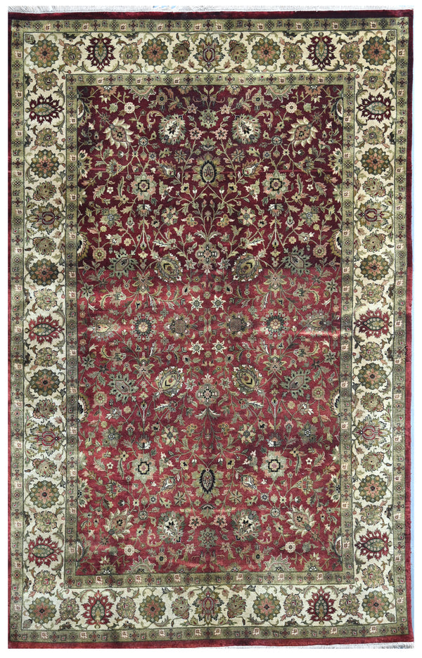 Red Ivory Traditional Hand Knotted Premium Rug