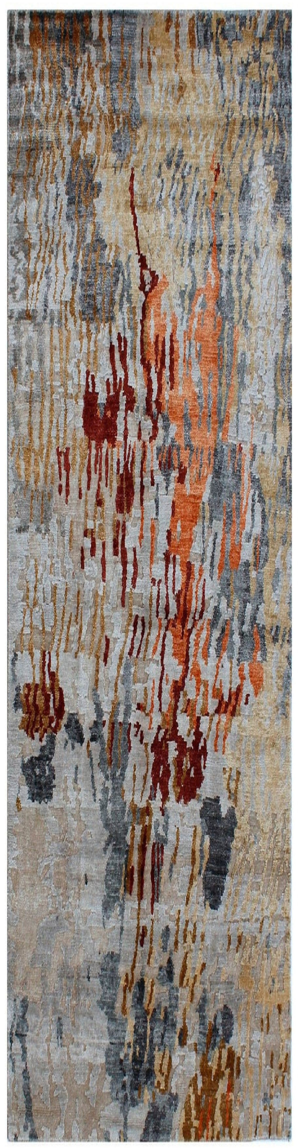 Multi Color Hand Knotted Abstract Bamboo Silk Runner
