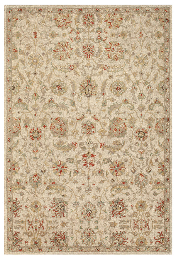 Ivory Traditional Hand Tufted Wool Area Rug