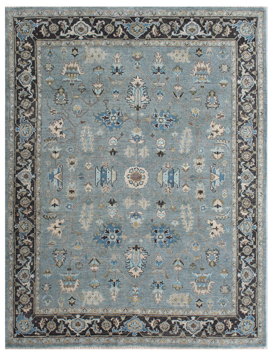 Steel Charcoal Traditional Hand Knotted Wool Area Rug