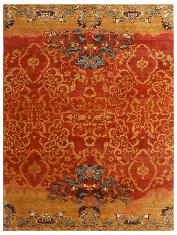 Saffron Radiance Hand Knotted Wool Rug