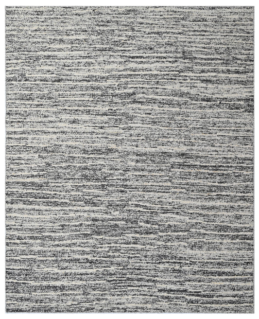 Modern Textured Grey Wool Dhurrie