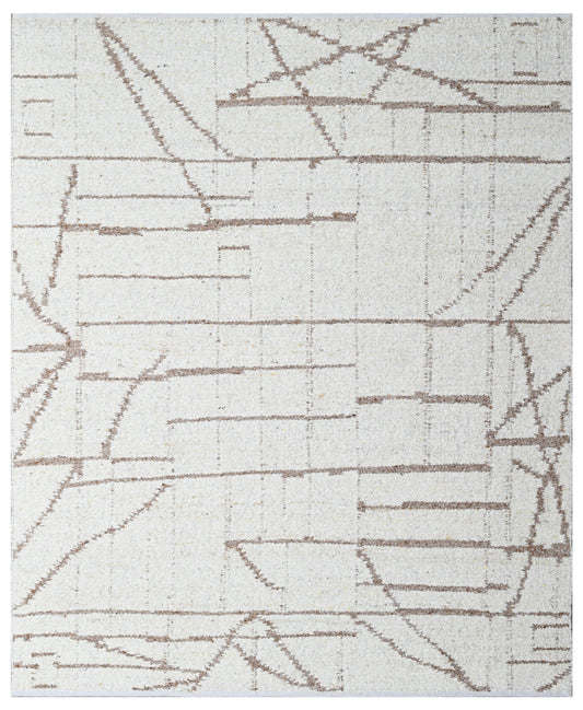 Abstract Line Pattern Wool Dhurrie