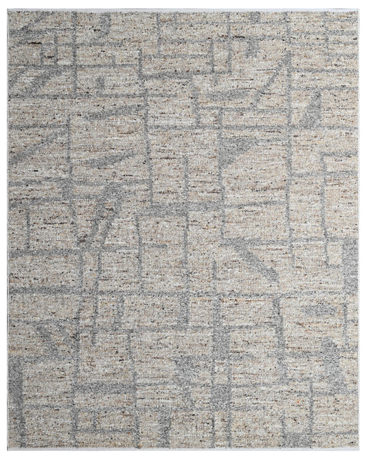 Modern Grid Texture Wool Dhurrie