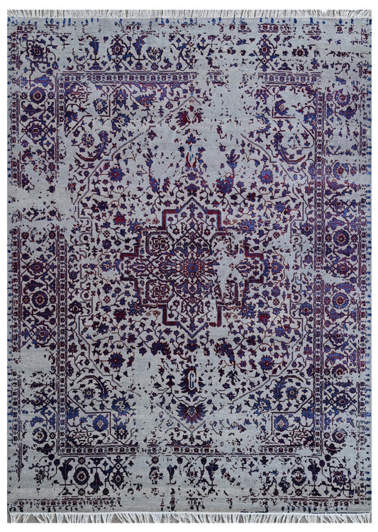 Assorted Red Traditional Hand Knotted Bamboo Silk Rug