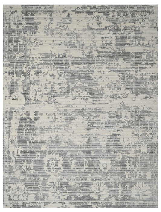 Kendal Charcoal Hand Knotted Wool Distressed Rug