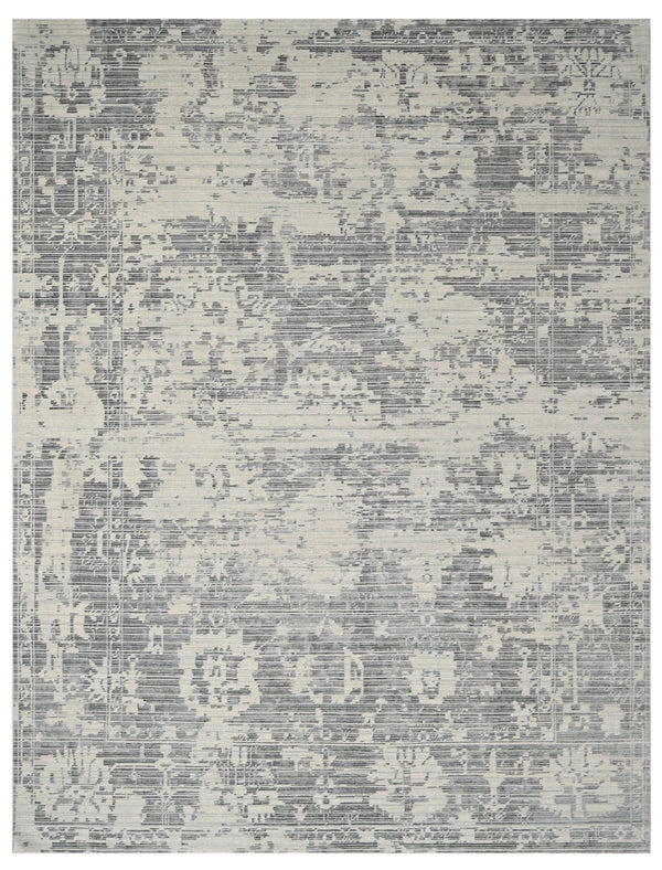 Kendal Charcoal Hand Knotted Wool Distressed Rug