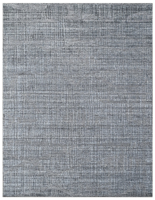 Grey Abstract Hand Woven Wool Area Rug