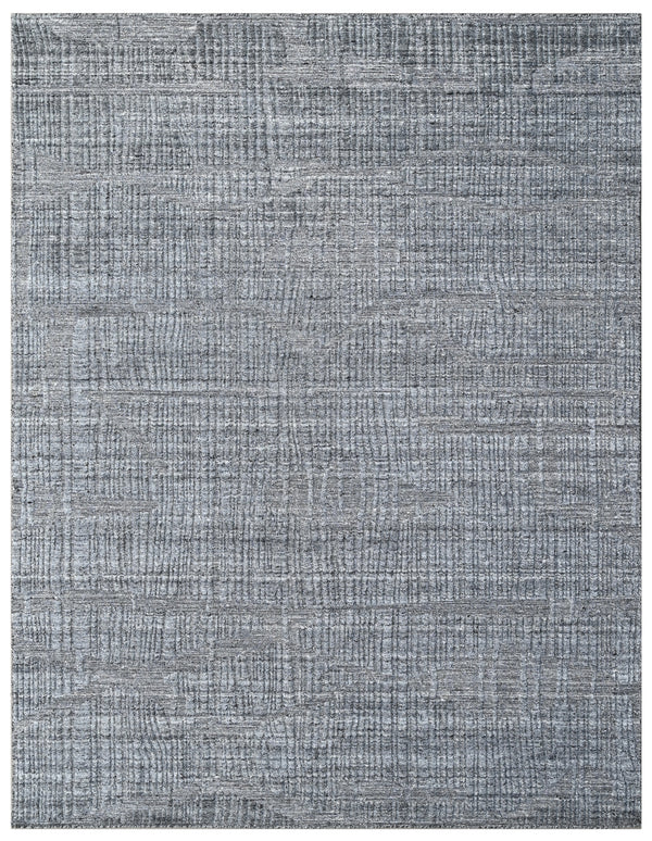 Grey Abstract Hand Woven Wool Area Rug