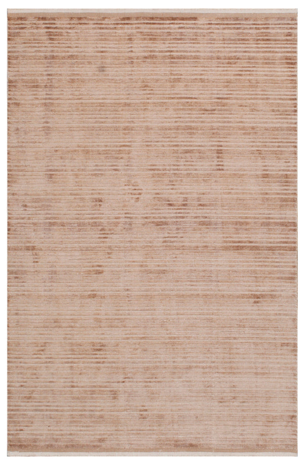 Terracotta Linear Hand Woven Wool Bamboo Silk Area Rug