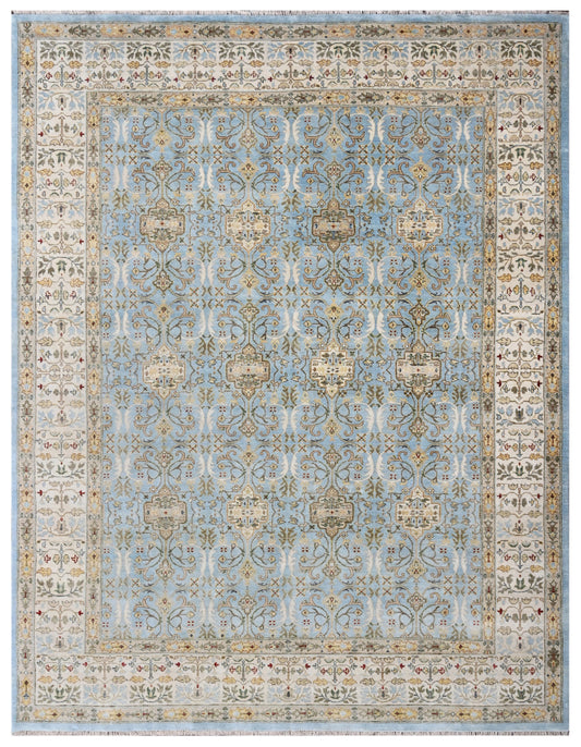 Celestial Blue Hand Knotted Wool Rug