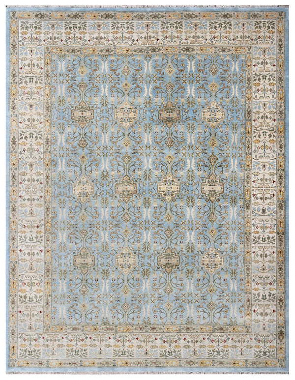 Celestial Blue Hand Knotted Wool Rug