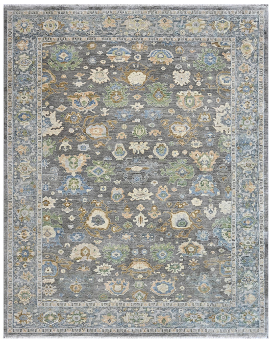 Dim Grey Persian Hand Knotted Wool Rug