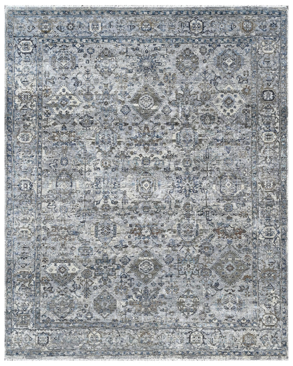 Grey Oxidized Vintage Hand Knotted Area Rug