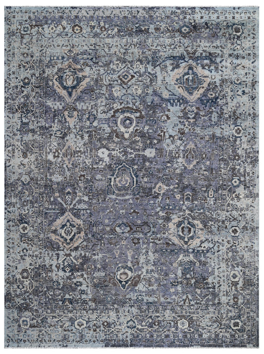 Pewter Legacy Hand Knotted Wool Vintage Rug