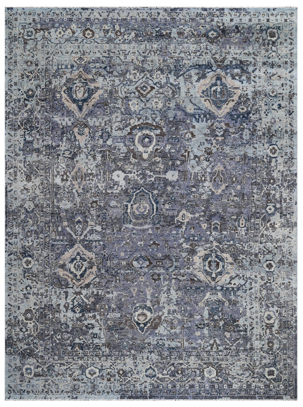 Pewter Legacy Hand Knotted Wool Vintage Rug