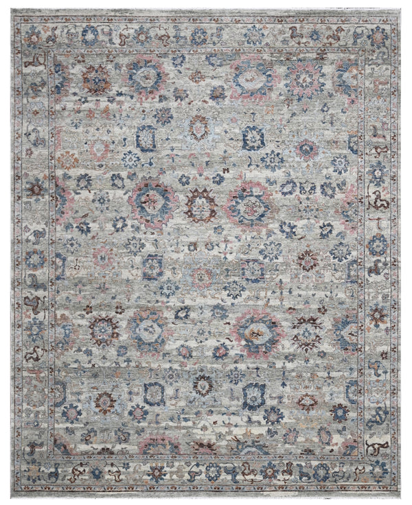 Luxury Hand Knotted Wool Area Rug | Vintage Floral Design