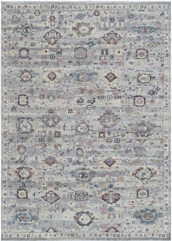 Twilight Heriz Hand Knotted Vintage Wool Rug