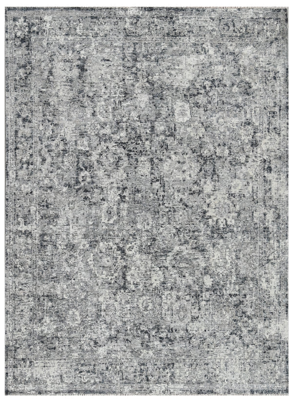 Carbon Mist Hand Knotted Wool Vintage Rug