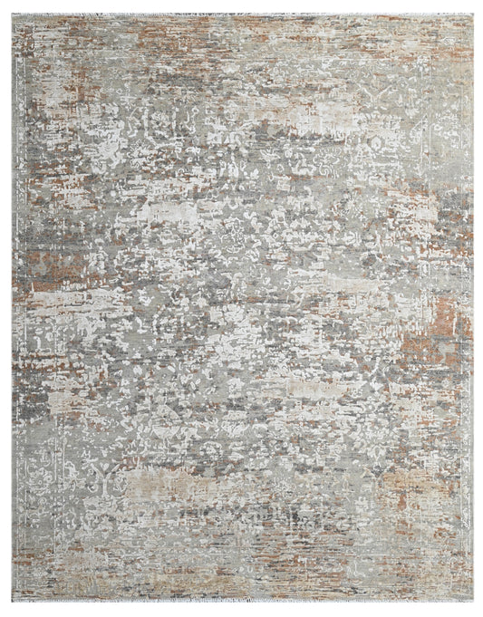 Moss Ember Hand Knotted Wool Vintage Rug