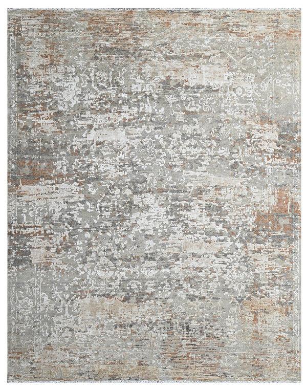 Moss Ember Hand Knotted Wool Vintage Rug