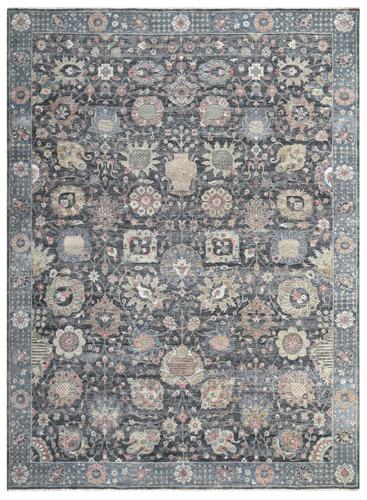 Midnight Heirloom Hand Knotted Wool Rug
