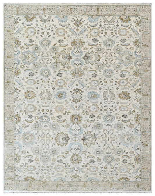 Persian Beige Chalk Hand Knotted Wool Rug