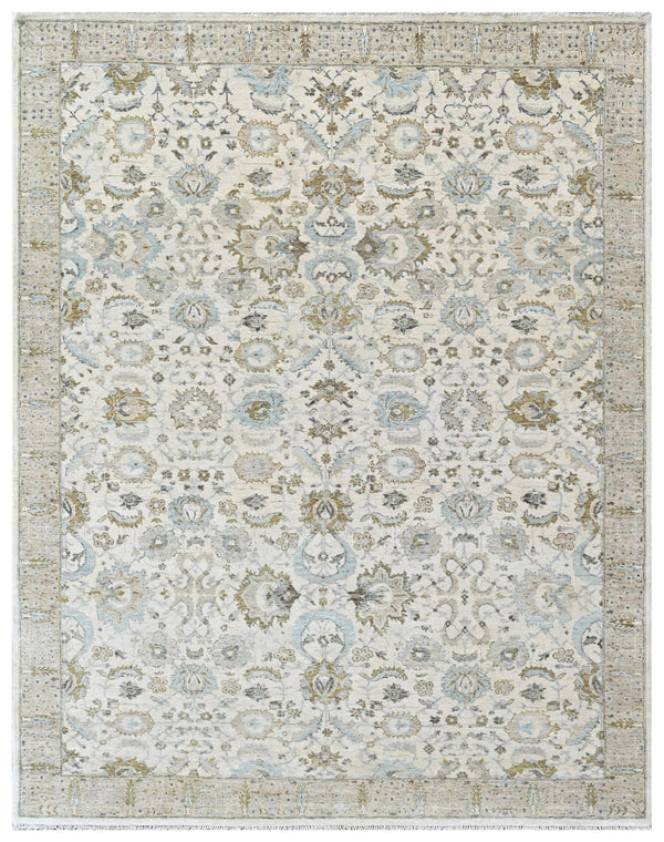 Persian Beige Chalk Hand Knotted Wool Rug