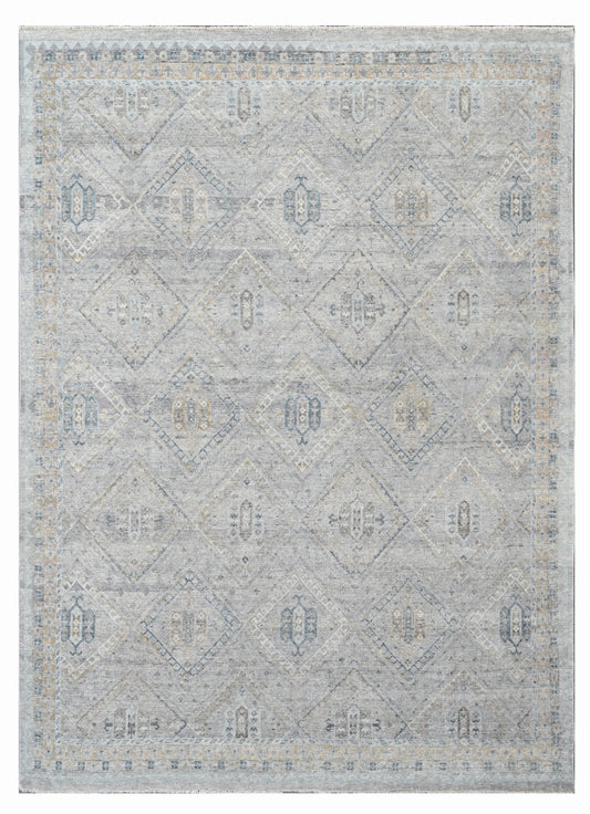 Nomad Silver Hand Knotted Wool Vintage Rug