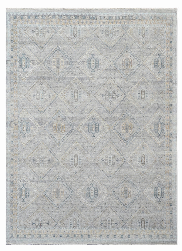 Nomad Silver Hand Knotted Wool Vintage Rug