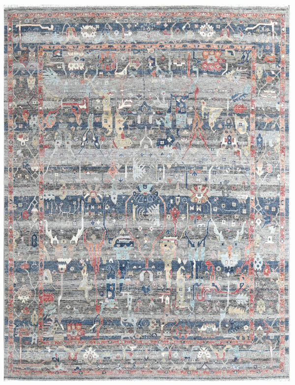 Shadow Mosaic Hand Knotted Wool Rug