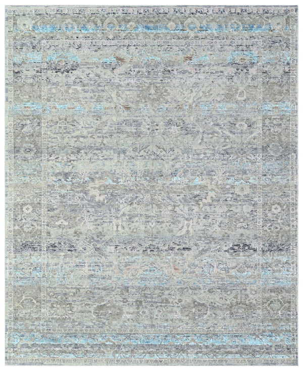 Pewter Mist Hand Knotted Wool & Bamboo Silk Rug