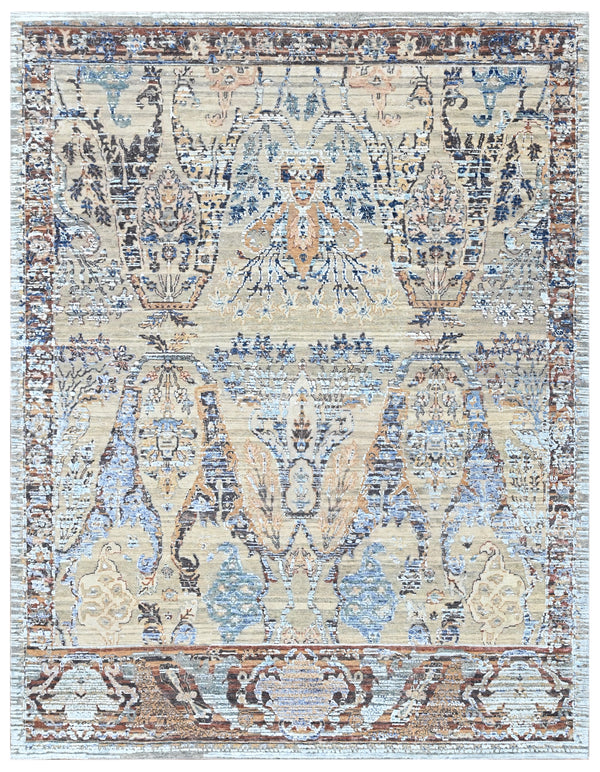 Royal Ivory Heritage Floral Motif Hand Knotted Carpet