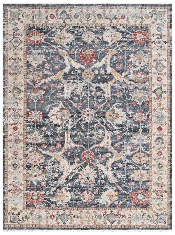 Mythic Bloom Hand Knotted Vintage Rug