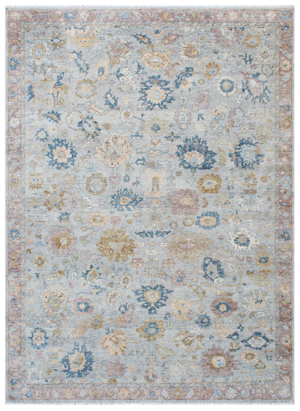Celestial Bloom Hand Knotted Vintage Carpet
