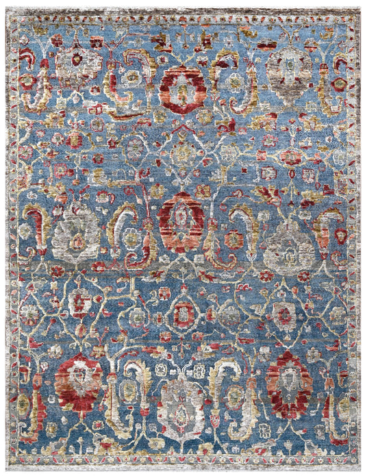 Luxury Steel Blue Persian Hand Knotted Rug