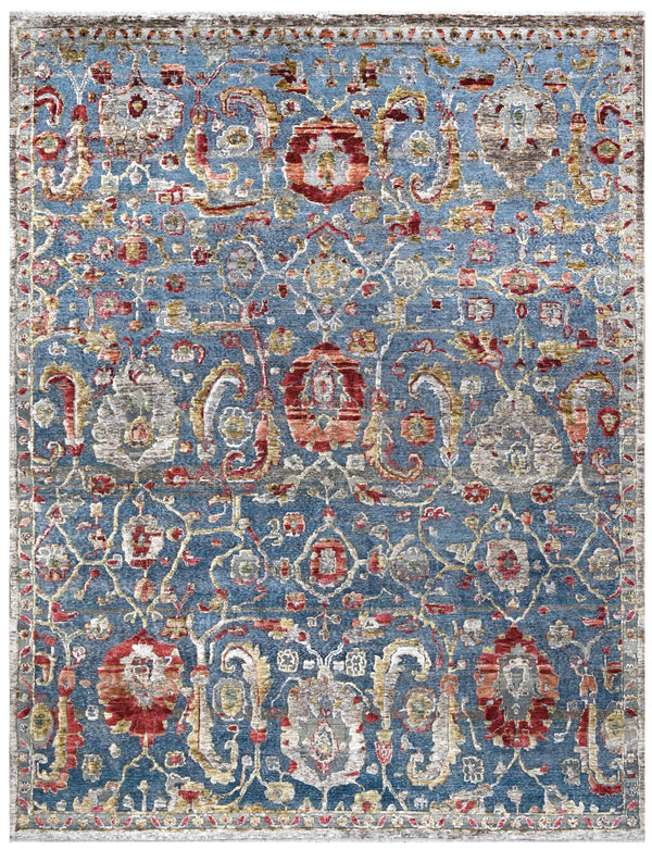 Luxury Steel Blue Persian Hand Knotted Rug