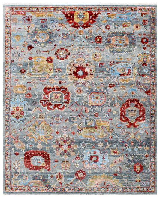 Luxury Silver Grey Hand Knotted Rug