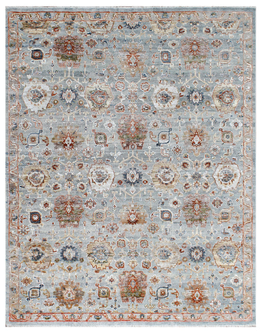 Luxury Light Slate Grey Wool Area Rug