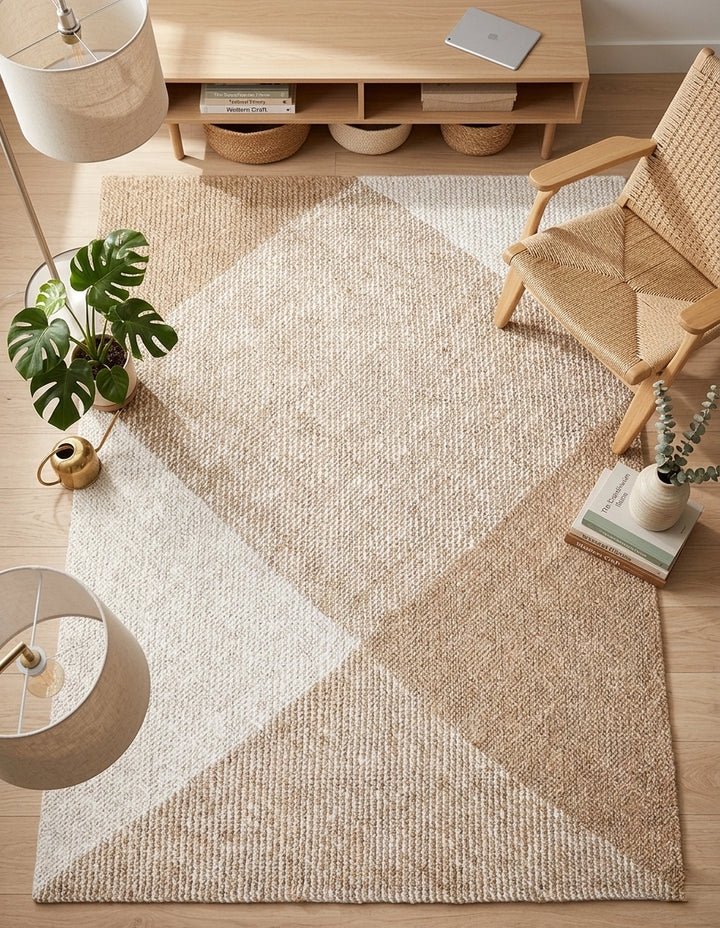 Nordic Geometry Hand Woven Jute Rug