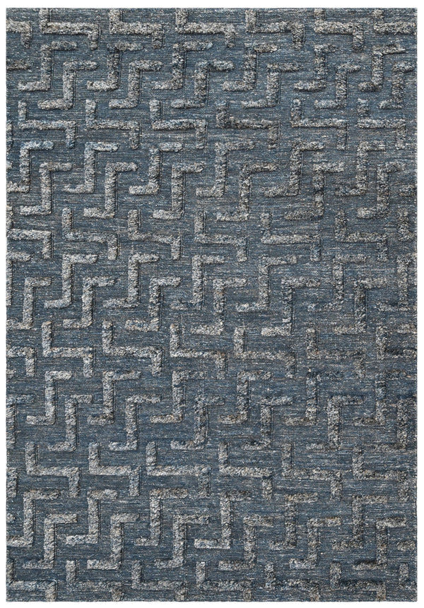 Ebony Maze Geometric Hand Woven Organic Jute Rug