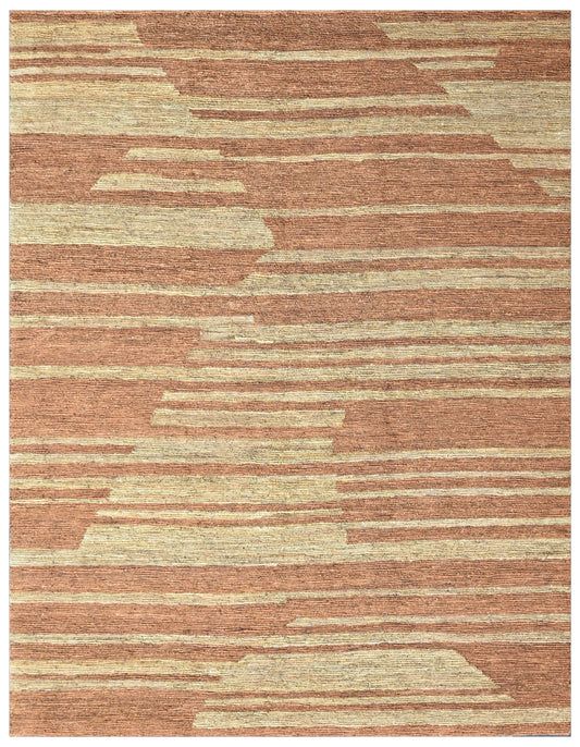 Terracotta Horizon HandKnotted Jute Organic Rug