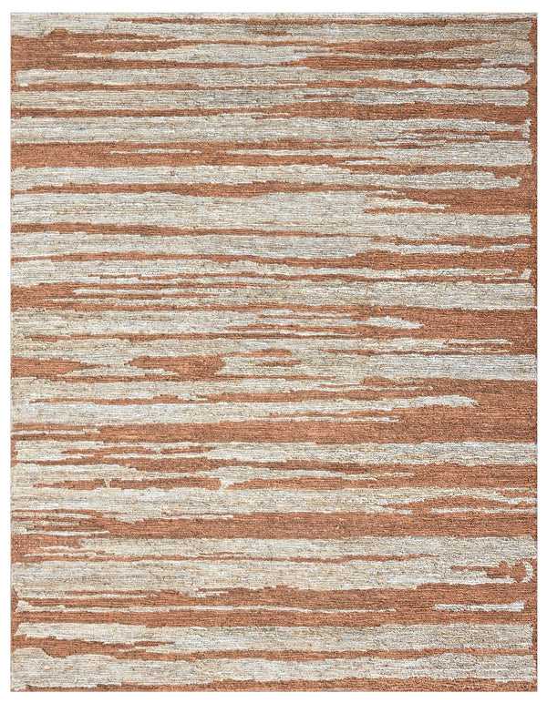 Desert Flow Terracotta HandKnotted Jute Organic Rug