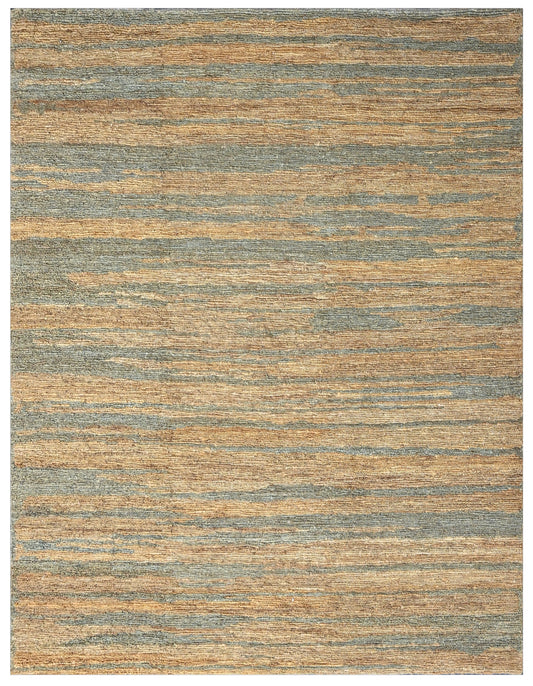 Earthline Khaki Mustard HandKnotted Jute Organic Rug