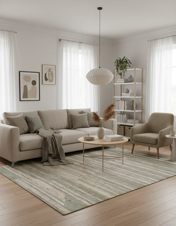 Desert Drift Khaki HandKnotted Jute Organic Rug