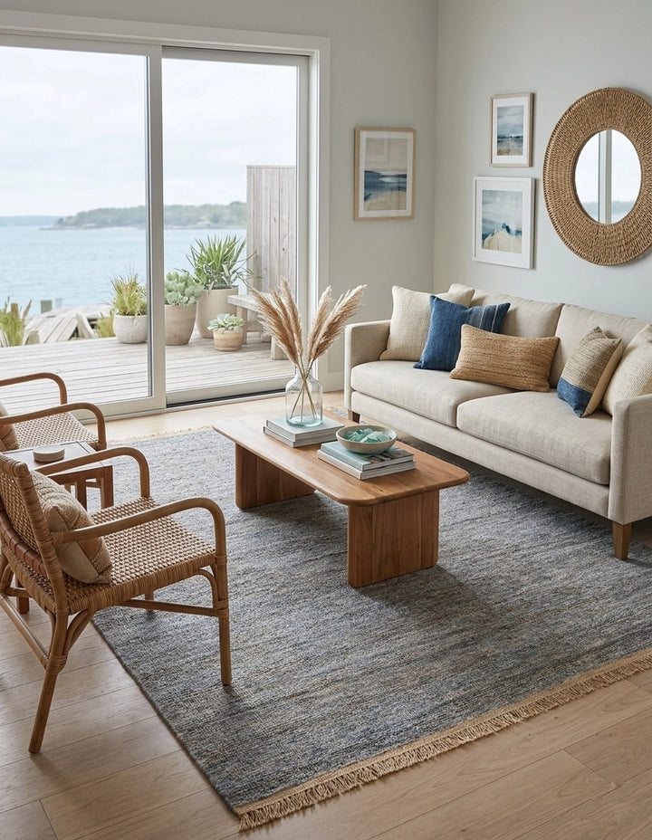 Storm Mist Hand Knotted Jute Area Rug