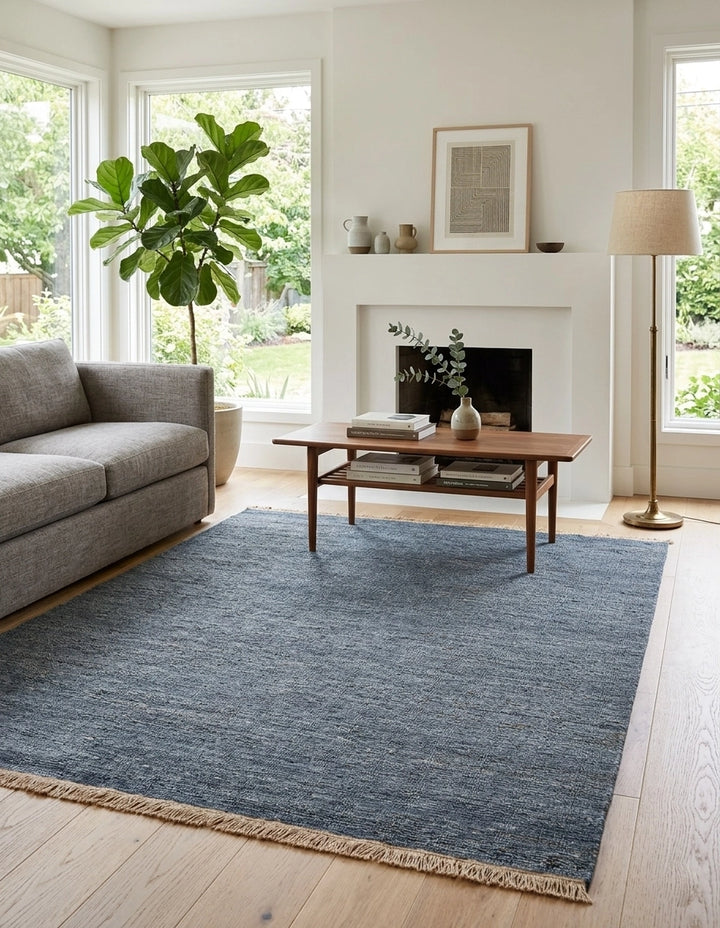 Indigo Stone Hand Knotted Jute Area Rug