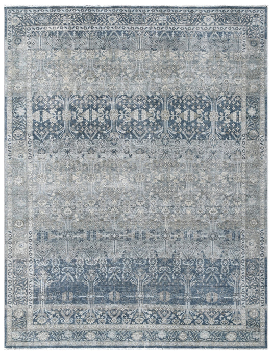 Vintage Charcoal Hand Knotted Area Rug