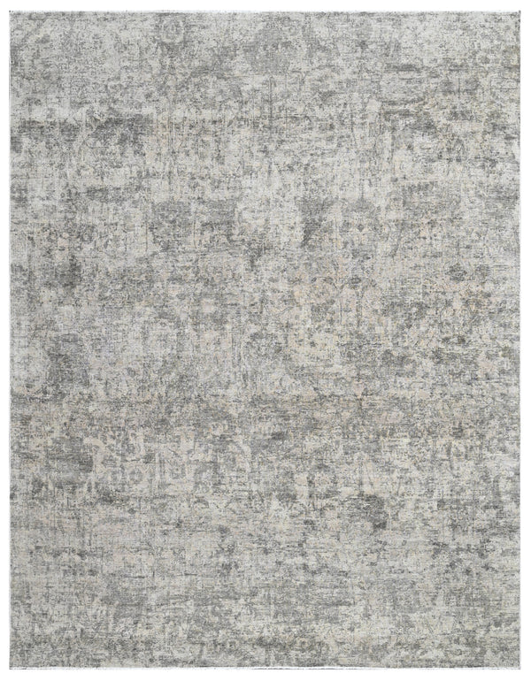 Linen Mist Hand Knotted Wool Vintage Rug